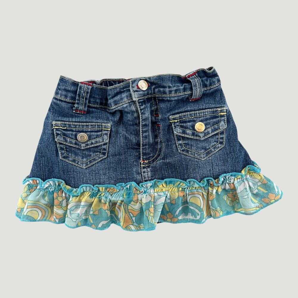Ecko Red Baby Denim Skirt Ruffle Fairycore Cottagecore 12M